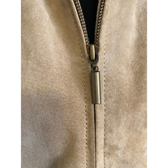 Vintage Suede jacket with Ribbed sweater‎ sleeves size Large Retro 80s - Picture 5 of 8